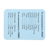 Blue Kühlschrank Kitchen Recipe Converter Halbpens Magnet (Horizontal)