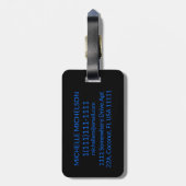Blue Label Black RS Mit Monogramm Gepäckmarke Gepäckanhänger (Rückseite vertikal)