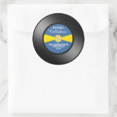 Blue Label Vinyl 45 Record Persönliche Adresse Runder Aufkleber (Tasche)