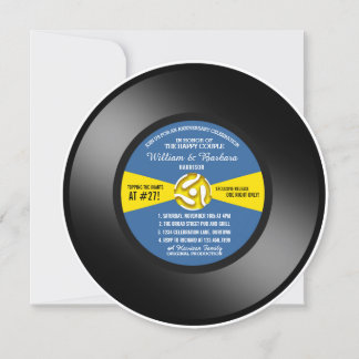 Blue Label Vinyl 45 Rekordjubiläum Party Einladung