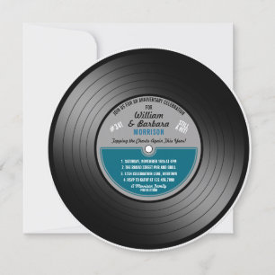 Blue Label Vinyl Record Jubiläum Party Einladung