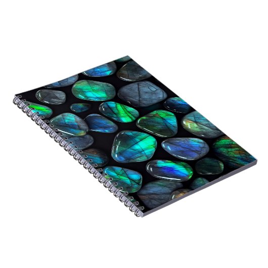 Blue Labradorite Crystals Gems Notebook Journal Notizblock (Rechte Seite)
