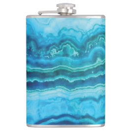 Blue Lace Agate Gemstone Flachmann