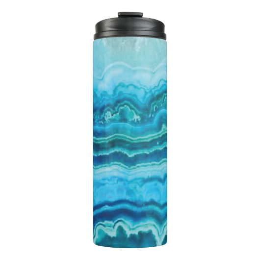 Blue Lace Agate Gemstone Thermosbecher (Vorderseite)