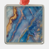 Blue Lace Agate Ornament Aus Metall (Vorne)
