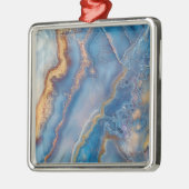 Blue Lace Agate Ornament Aus Metall (Links)