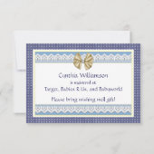 Blue Lace Baby Showregisterkarte Einladung (Rückseite)