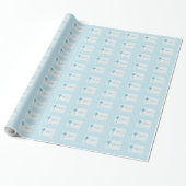 Blue Lace Boy Baptisse Geschenkpapier (Ungerollt)