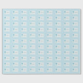 Blue Lace Boy Baptisse Geschenkpapier (Flach)