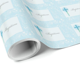 Blue Lace Boy Baptisse Geschenkpapier
