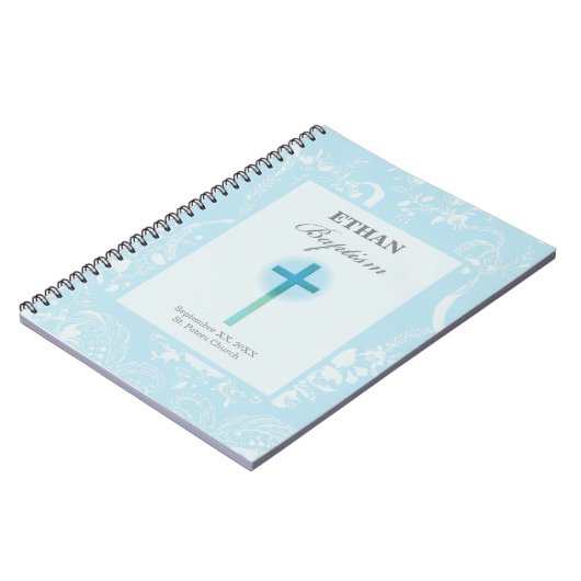 Blue Lace Boy Baptisse Notizblock (Linke Seite)