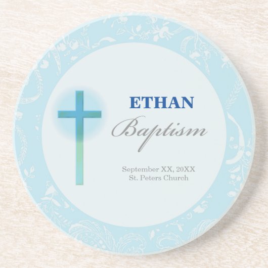 Blue Lace Boy Baptisse Untersetzer (Vorne)