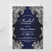 Blue Lace Brautparty Einladung (Vorderseite)