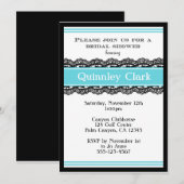 Blue Lace Bridal Dusche Einladung (Vorne/Hinten)
