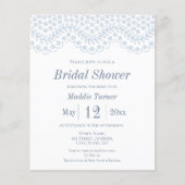 Blue Lace | Budget Bridal Shower Einladung (Vorderseite)