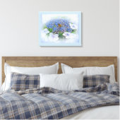 Blue Lace Cap Hydrangea Blume Leinwanddruck (Insitu (Schlafzimmer))