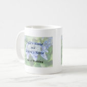 Blue Lace Cap Hydrangea Hochzeitsprodukte Kaffeetasse (Vorderseite Links)