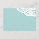 Blue Lace Doily Wedding Directions Enclosure Card Begleitkarte (Rückseite)