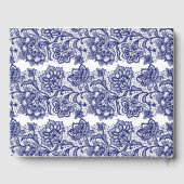 Blue Lace Elegant White Wedding Gästebuch (Rückseite)