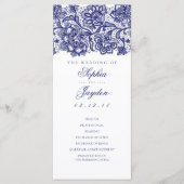 Blue Lace Elegante White Wedding Programs Programm (Vorderseite)