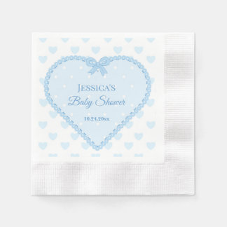 Blue Lace Herz Sterne Junge Baby Shower Serviette