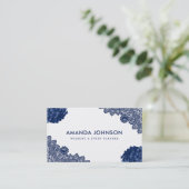 Blue Lace Hydrangea Floral Wedding Event Planner Visitenkarte (Stehend Vorderseite)