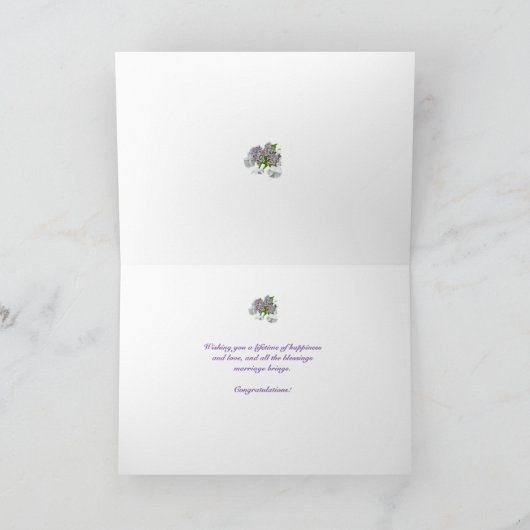 Blue Lace Hydrangea Wedding Blessings Card Karte (Innenseite)