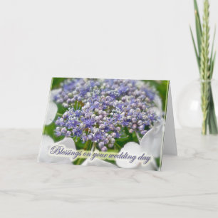 Blue Lace Hydrangea Wedding Blessings Card Karte