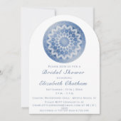 Blue Lace Mandala Bridal Shower Einladung (Vorderseite)