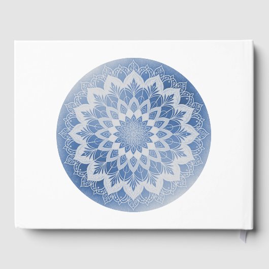 Blue Lace Mandala Wedding Gästebuch (Rückseite)