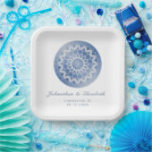 Blue Lace Mandala Wedding Pappteller (Party)