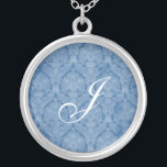 Blue Lace Monogram Sterling Silver Necklace Versilberte Kette<br><div class="desc">Schöne Spitzen Sterling Silver Necklace - die Hintergrundfarbe kann geändert werden. Gut als Gastgeschenk Hochzeit,  Hochzeitsgeschenk,  Geburtstagsgeschenk oder Urlaubspensum.</div>