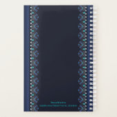 Blue Lace Pattern Boho Planner Planer (Rückseite)