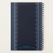 Blue Lace Pattern Boho Planner Planer (Rückseite)