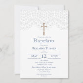 Blue Lace | Taufeinladung Einladung (Vorderseite)
