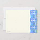 Blue Lace und Hydrangeas Probe Dinner Einladung (Rückseite)