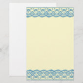 Blue Lace Wedding Briefpapier (Vorne/Hinten)