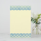 Blue Lace Wedding Briefpapier (Stehend Vorderseite)