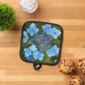 Blue Lacecap Hydrangea Bloom Floral Topflappen (Oben Unten)