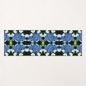 Blue Lacecap Hydrangea Blume Nah Abstrakt Yogamatte (Vorderseite (Horizontal))