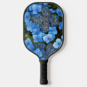 Blue Lacecap Hydrangea Floral Pickleball Schläger (Vorderseite)