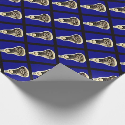 Blue Lacrosse-Geschenk Geschenkpapier (Ecke)