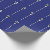 Blue Lacrosse-Geschenk Geschenkpapier (Ecke)
