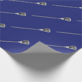 Blue Lacrosse-Geschenk Geschenkpapier (Ecke)