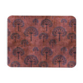 Blue Lacy Trees on Grunge Red Magnet (Horizontal)