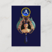 Blue Lady Bug, Lapis & Sapphire Gem Stone Monogram Visitenkarte (Rückseite)