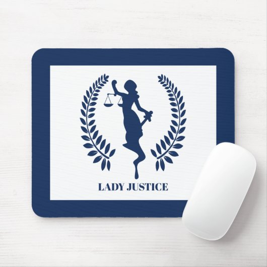 Blue Lady Justice Logo Mouse Pad Mousepad (Mit Mouse)