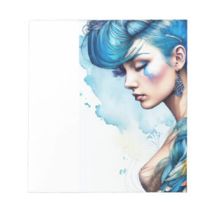 Blue Lady Note Pad/Stationary Notizblock