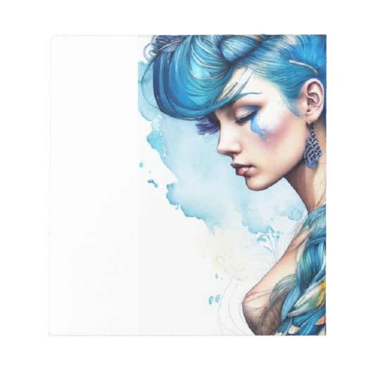 Blue Lady Note Pad/Stationary Notizblock (Vorderseite)
