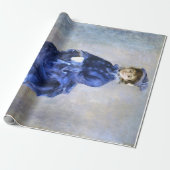 Blue Lady Parisienne Renoir Impressionist Paint Geschenkpapier (Ungerollt)